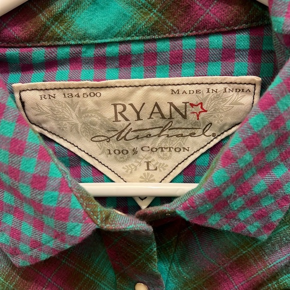 Ryan Michael western shirt ladies size large - Picture 2 of 8